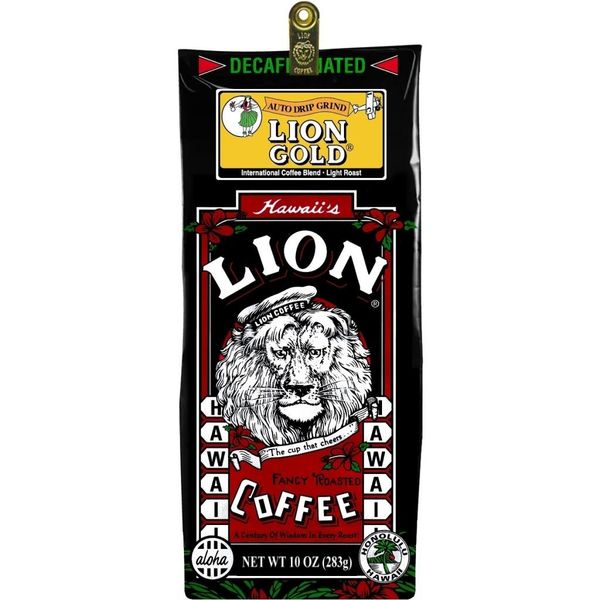 Hawaiian Lion Gold Coffee Ground Decaf 10 oz. Bag