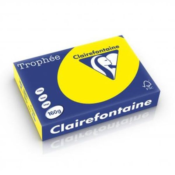 Trophäenpapier, A4, 160 g/m², 250 Blatt, Sonnengelb, 4 Stück