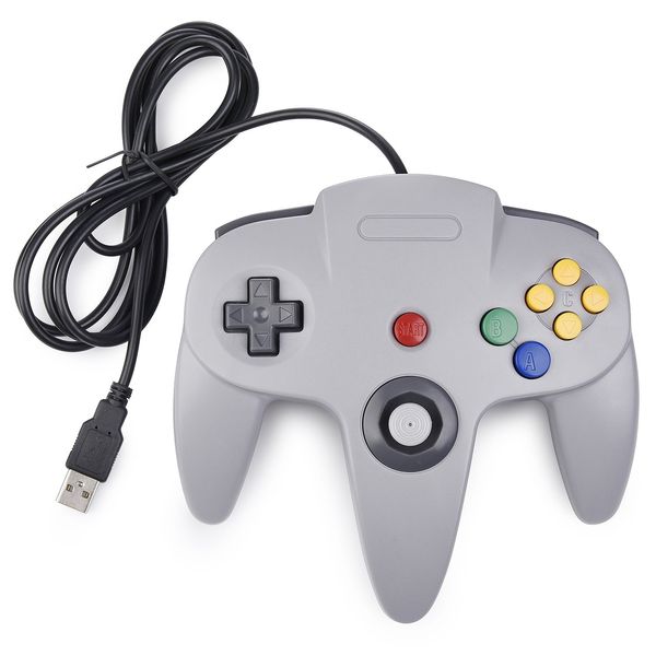 N64 Classic USB Controller,iNNEXT Retro Controller for N64 Bit USB Wired Gamepad Joystick Game Controller for Windows PC Mac Raspberry Pi 3,Gray