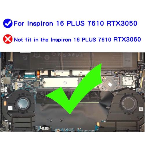New Replacement Cooling Fans for dell Inspiron 15 16 Plus 7510 7610 RTX3050 P106F P107F 15-7510 0GJN2R 0CNNWF EG50050S1-CI20-S9A CI30-S9A Fan,Not fit in RTX3060 Laptop