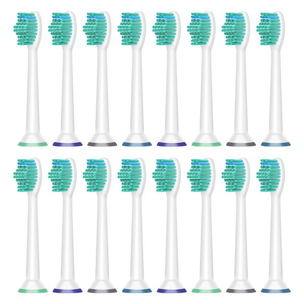 WyFun Compatible Philips Replacement Brushes, Electric Toothbrush, Replacement Brushes, Easy Clean Head, and More (16 Pieces), 16 Pieces without Cap