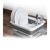 Collapsible Kitchen Sink Dish Drainer Draining Board Cutlery Rack Foldable Folding White/Grey