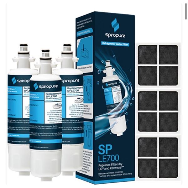 SpiroPure SP-LE700-COMB LG LT700P & LT120F Refrigerator Filter Combo