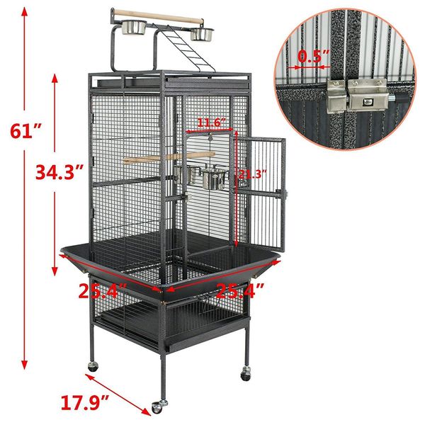 Play Top Parrot Finch Cage Pet Supply 61" Style Bird Cage Large Easy Assemble