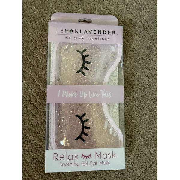 ME TIME-Lemon Lavender-Soothing Soft Gel PINK Eye or Sleep Mask-Cold or Hot -New