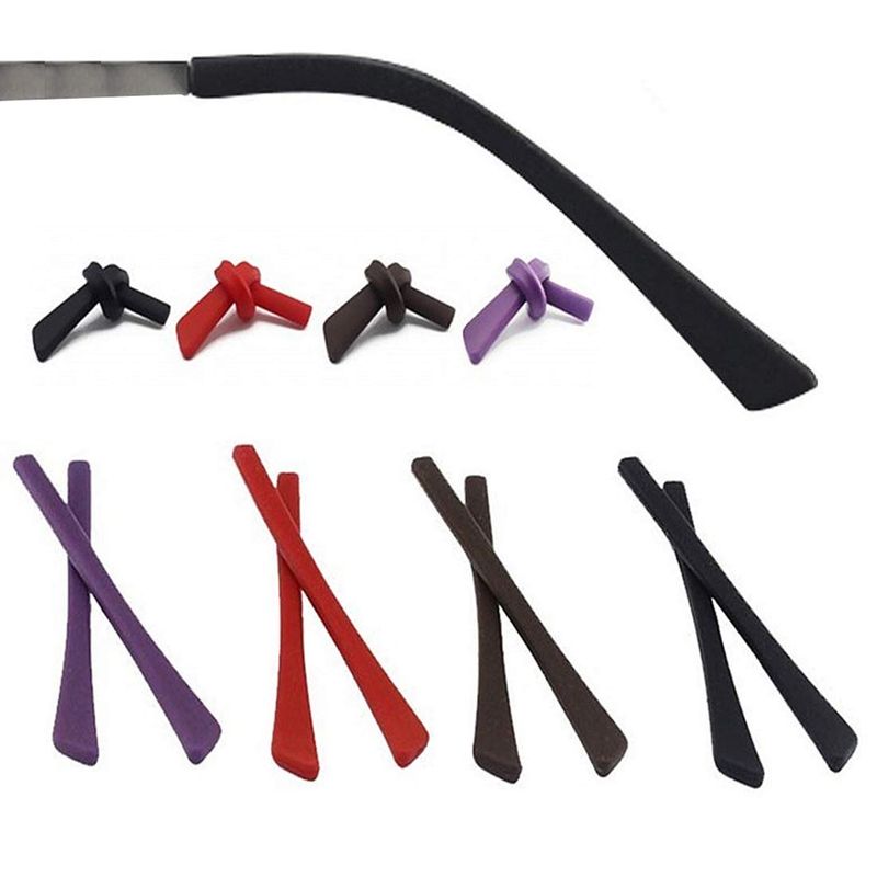 5 Pairs Silicone Anti-Slip Eyeglass End Tips Ear Sock Pieces Tube ...