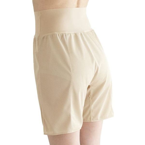 Hug Hula Sanitary Mesh Pettipants with Waterproof Fabric, Beige, L-17.7 inches (45 cm), Women's, Junior, Sanitary Overpants, Waterproof, Summer, Aloa Luxe