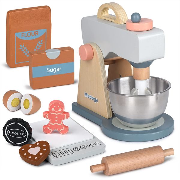 Spielen Küchenzubehör Holz Mixer Set Pretend Play Food Sets für Kinder Rollenspiel Spielzeug für Mädchen und Jungen