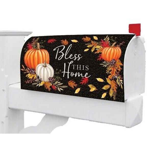 Fall Halloween Thanksgiving Pumpkin Bless This Home Magnetic Mailbox Cover Only