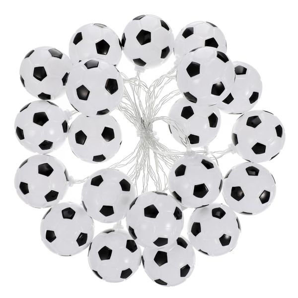 jojofuny Footballs Football String Light USB 20 LED Cartoon Fairy Lights Night Lamp Fun Decorative Lights for Soccer Birthday Party Decorations Party Favors
