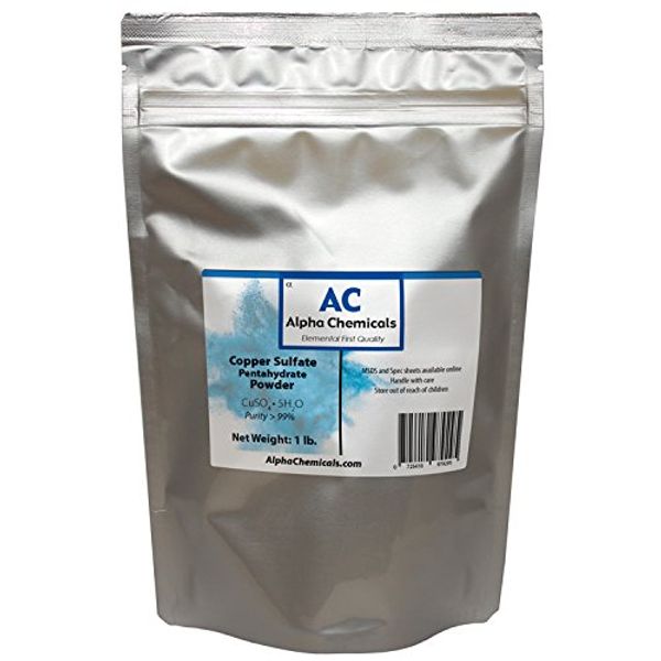 Copper Sulfate Pentahydrate - 25.2% Cu - 1 Pound - Easy to Dissolve - Powder