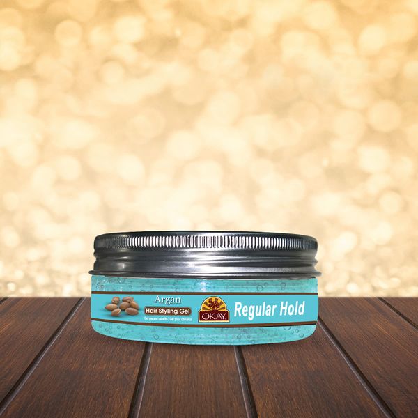 OKAY-ARGAN HAIR STYLING GEL, REGULAR HOLD. 5OZ