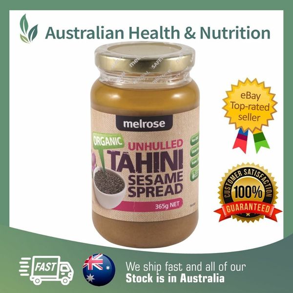 MELROSE ORGANIC TAHINI UNHULLED 365GM + FREE SAME DAY SHIPPING