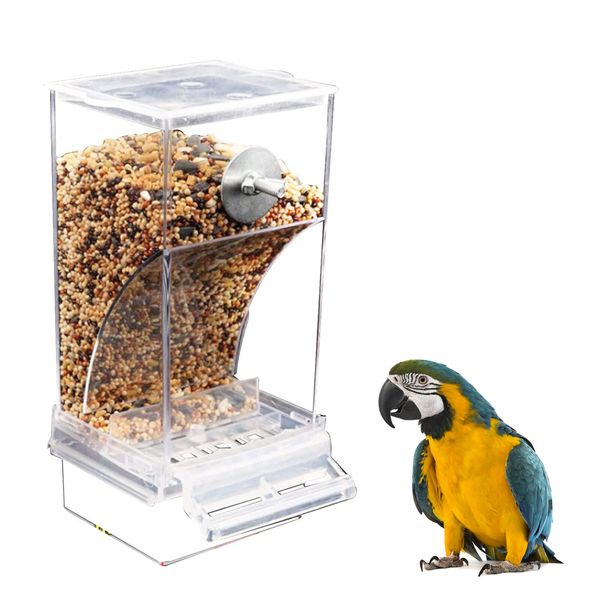 Bird Cage Automatic Water Bottle Drinker Parrot Food Dispenser Feeder