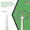 Knowles Bandage Scissors, 5.5", Angled Shanks, Serrated, Economy