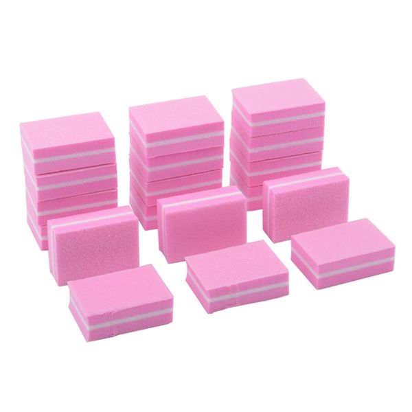 LuoshaPUCY 20 Pcs Nail Buffer Block, Professional Nail Sanding Blocks for Gel Natural Nails, Buffer Sanding Block Nail Art Tool for Salon Home Use (Pink)