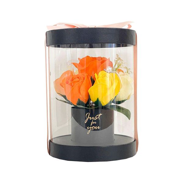 Q-FLA Bath Fragrance Flower Shape Bath Salt, Flower Arrangement Box, Elegant Arrangement, Orange