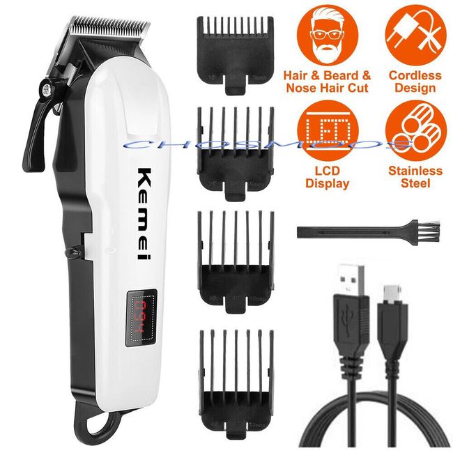 Men's Hair Clippers Rechargeable Trimmer Kit Cordless Shaver Beard Barber Set