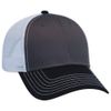 OTTO 6 Panel Low Profile Contrast Vertical Mesh Back Cap - Blk/Ch.Gry/Wht
