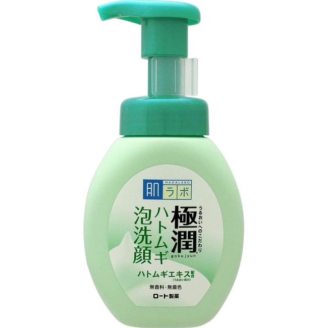 Hada Labo Gokujun Pore Cleaning Adult Acne Prevention Hatomugi Foam Face Wash, 5.3 fl oz (160 ml)