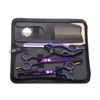5.5 inch Purple Hair Cutting Scissors Set with Razor, Leather Scissors Case, ...