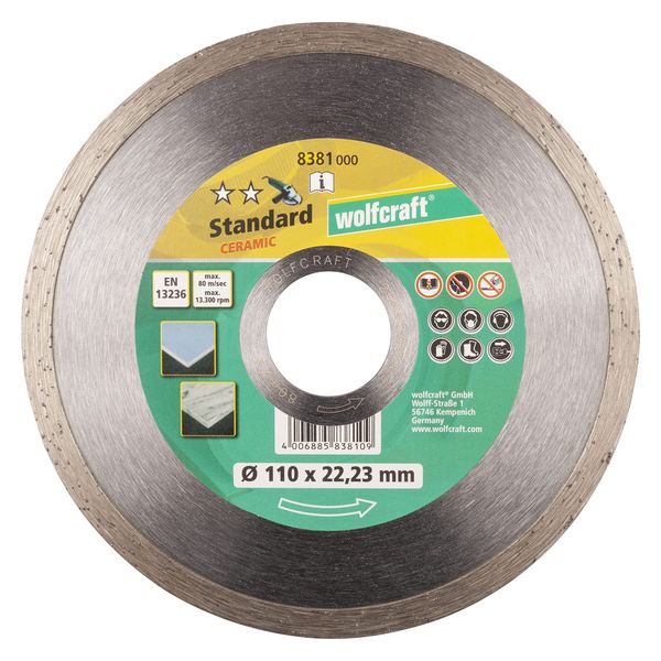 wolfcraft Diamond Cutting Disc "Standard Ceramic" for Angle Grinders I 8381000