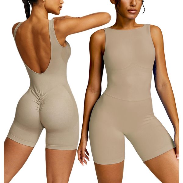 Maeau Women's Bodysuit, Shape-Up, Tights, Stretch, Sweat Absorbent, Quick Drying, Yoga Wear, Body Shaper, Tummy Tights, Breathable, High Elasticity, Beautiful Butt, Sports, Yoga, Fitness, Training,