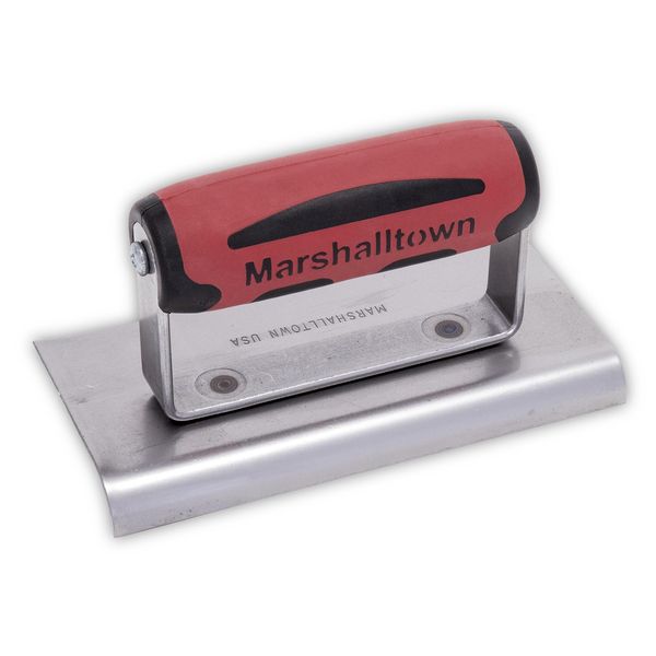 Marshalltown 176D 6x3-inch Cement Edger - Durasoft Handle, Red|green