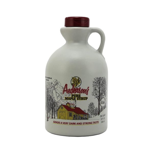 Anderson's Maple Syrup, Inc. Very Dark in 32 oz. plastic Jug brown