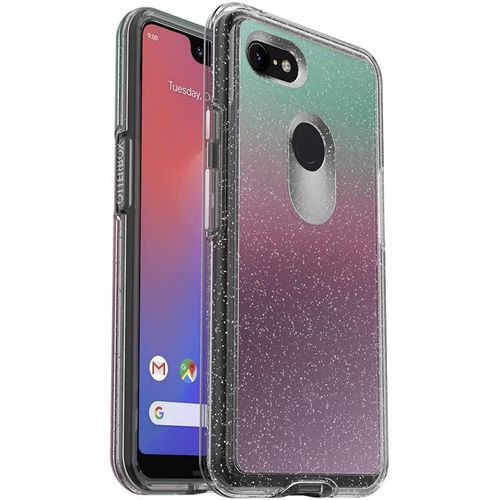 OtterBox Symmetry Clear Series Case for Google Pixel 3 XL - Retail Packaging - Gradient Energy (Silver Flake/Clear/Gradient Energy)