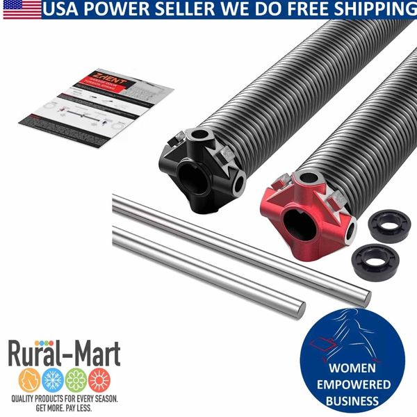 Garage Door Torsion Springs 2"Pair of .225 X 2" X 24" with Non-Slip Winding Bars