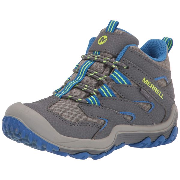 Merrell Chameleon 7 Access MID WTRPF Hiking Boot, Grey/Blue, 4.5 US Unisex Big Kid