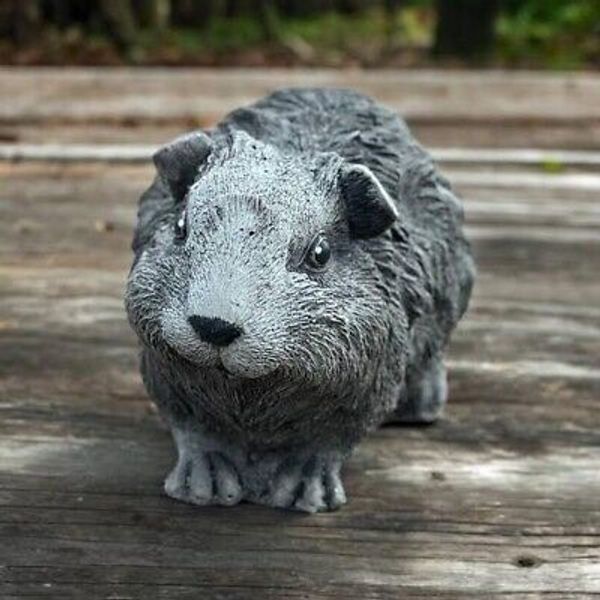 Concrete Guinea Pig Sculpture Cement Pet Memorial Statue Stone Garden Decoration