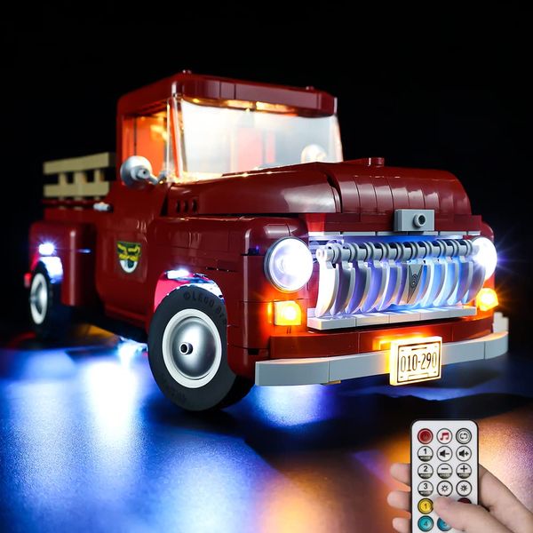 Kyglaring LED Lighting Kit for Lego lego Creator Pickup Truck 10290 and Lights Set Compatible with Lego Vintage 1950s Pickup Truck Building Kit - Not Include The Model (RC Version)