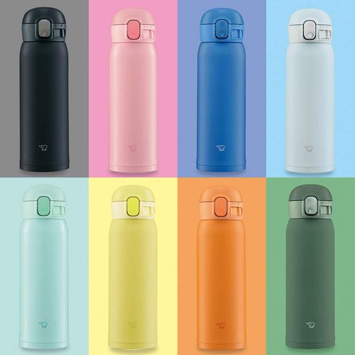 Zojirushi SM-WA48-HL Water Bottle, One-Touch Stainless Steel Mug, Seamless, 16.2 fl oz (0.48 L), Ice Gray