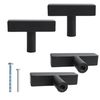 Runseaway 4PCS 2 Inch Black Square Bar Cabinet Knobs, T-Shape Bar Square Knobs, Single Hole Cabinet Knobs, Modern Dresser Drawer Handle Pulls for Closet Cupboard Wardrobe