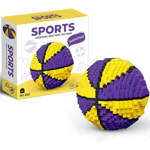 CSUPPCREA Basketball Mini Building Blocks Set, Micro Model Bricks Toy, Sports Block Decorations Gift for Adults & Kids & Basketball Enthusiasts (Basketball)