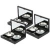 LALAFINA Eyeshadow Case, Empty Makeup Palette, Handmade, Cosmetics, DIY Case, Makeup Palette, Makeup Mirror Included, Set of 3 (Black)