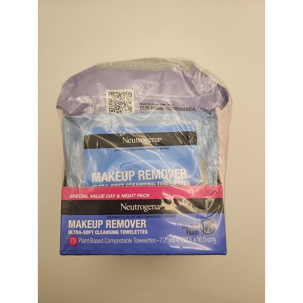 (2 Packs) Neutrogena Makeup Remover Face Cleansing Towelettes  *NEW*