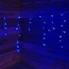 100 Battery Operated Blue Icicle Lights with Clear Cable
