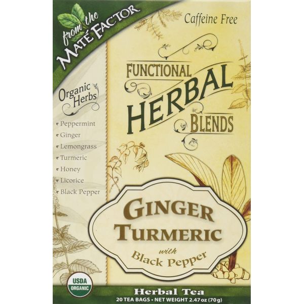 Mate Factor Functional Herbal Blends - Ginger Turmeric with Black Pepper 20 Bag(S)