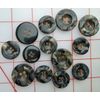 20 MEDIUM Italian 4 Hole Button Multi Shades Black Gray Neutral Grooves 7/8"