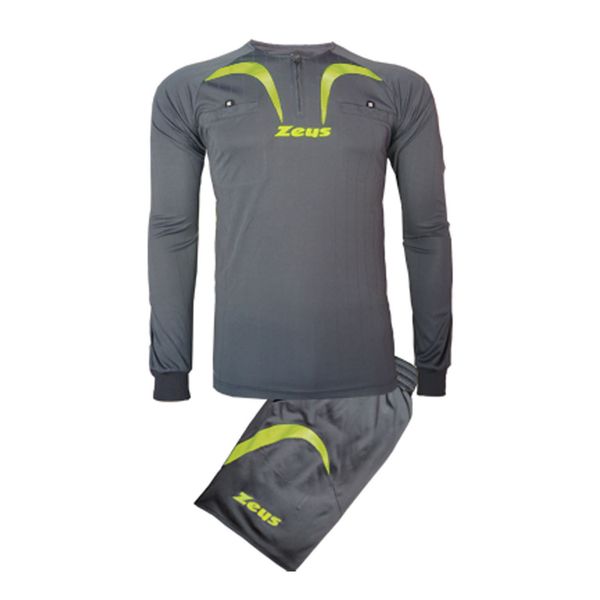 KIT ZEUS ARBITRO PRO SUIT FOOTBALL SOCCER FIVE-A-SIDE CHAMPIONSHIP GREY-NEON YELLOW M
