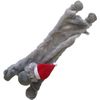 Midlee Hippo Stuffingless Christmas Dog Toy with Santa Hat