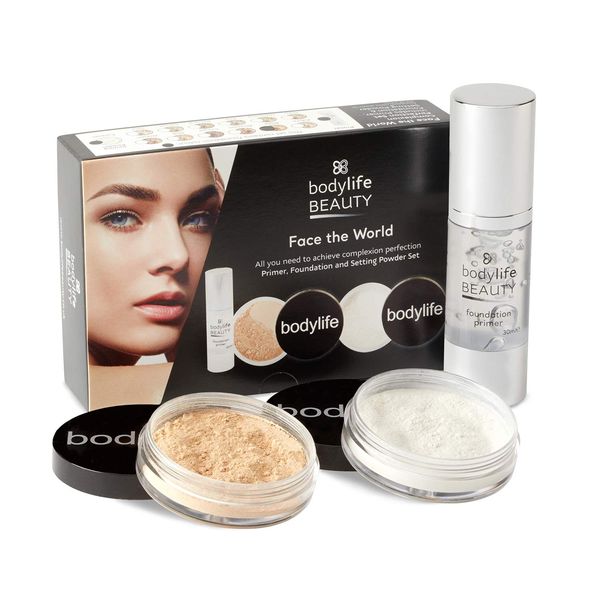 Primer, Foundation & Setting Powder Face The World Set Shade Halo