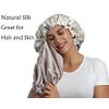 SAYMRE 100% Mulberry Silk Lined Bonnet Adjustable Satin Sleep Cap 19 Momme Silk Bonnet for Women Curly,Long Hair Care