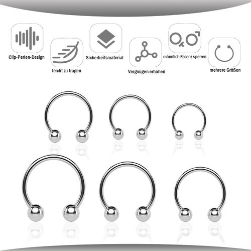 Stainless Steel Ring Stretchy Silicone Cock Ring 9 Piece Set, 6 Metal Foreskin Retention Rings + 3 Cock Rings Extremely Silicone, Sex Toy for Men, Delay Ejaculation, Potency Increase