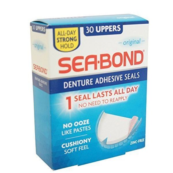 SEA-BOND Denture Adhesive Seals Uppers Original, 30 Each (Pack of 8)