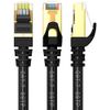 Cat7 Gold Plated Shielded Ethernet RJ45 Patch Cable Cord Network U/FTP LAN Black (50ft)