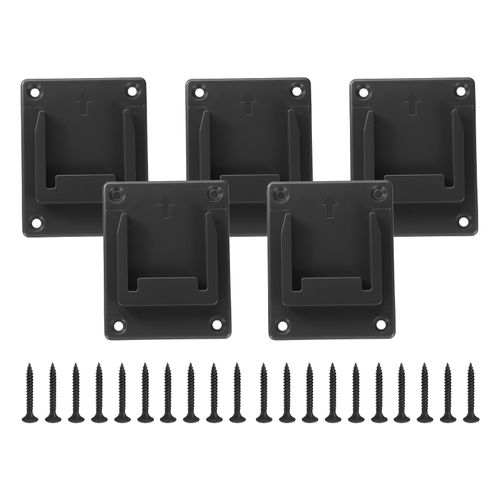 HARFINGTON 5pcs Battery Holder Wall Mount Dock Rack Tool Holder for 14.4/18V Battery,Black